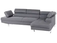 Corner Sofa 5 Seater NORREA Fabric Grey Left Hand_685996