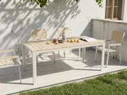 Trädgårdsmatbord för 8 personer COMO 184 cm 90 cm Beige_1047240