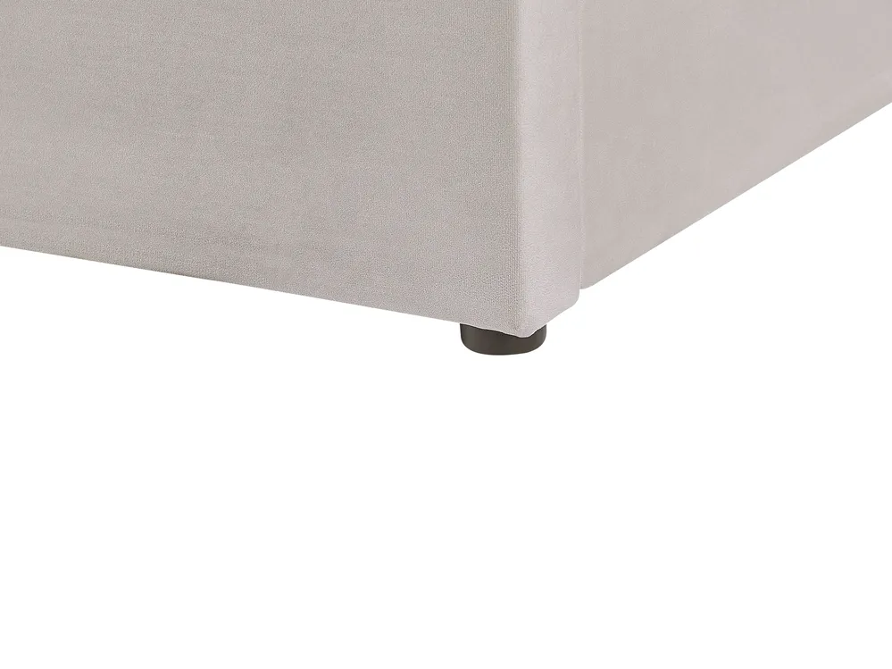 Ottoman Bed LUBBON Velvet Light Grey 160 x 200 cm (EU King Size)_833928