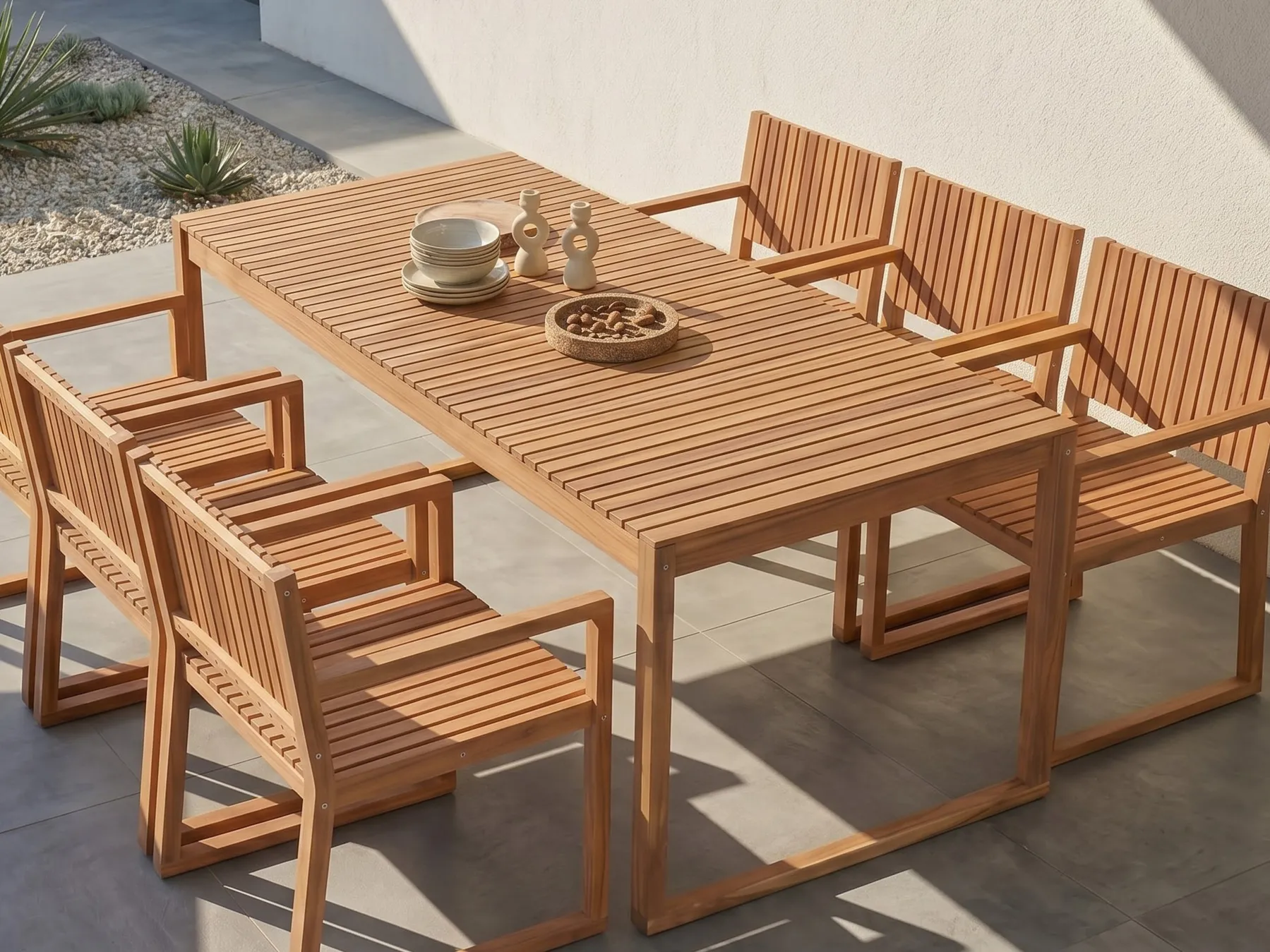 Garden Dining Table SASSARI II 180 cm 90 cm Certified Acacia Wood Light Brown_923723