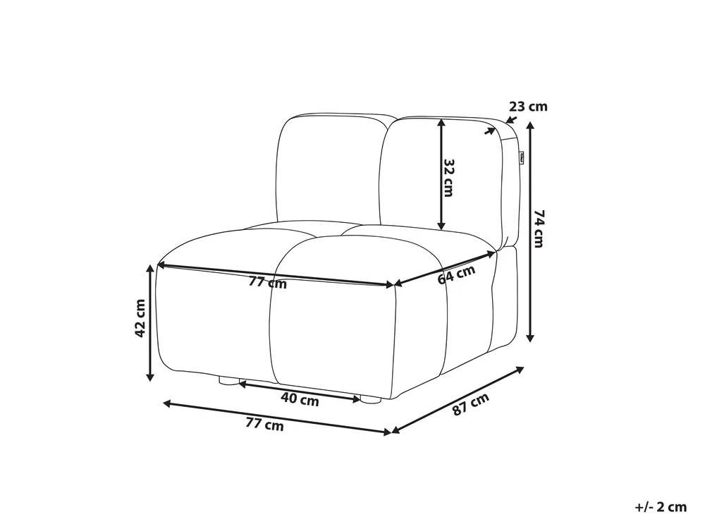 1-Seat Section MAKSABERG Fabric Taupe_1136358