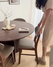 Set of 2 Dining Chairs AMERY Wood Light Brown/ Brown_1022522