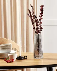 Flower Vase LILAIA 27 cm Glass Grey_838074