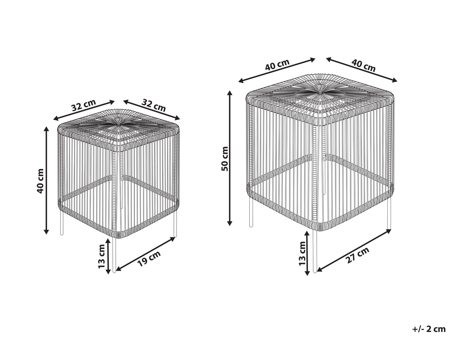 Set of 2 Coffee Tables CESENATICO Rattan Natural_873263