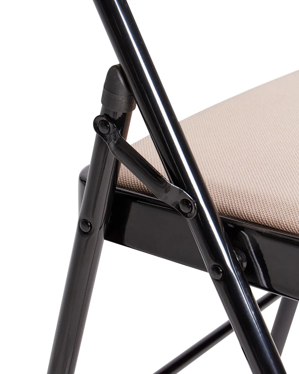 Set of 4 Folding Chairs SPARKS Metal Beige/ Black_938669