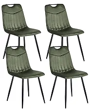 Set med 4 matstolar ARGYLE Sammet Mörkgrön_1174262