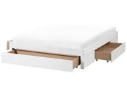 Bed with Storage Drawers without Headboard GIAT Wood White 160 x 200 cm (EU King Size)_1023308