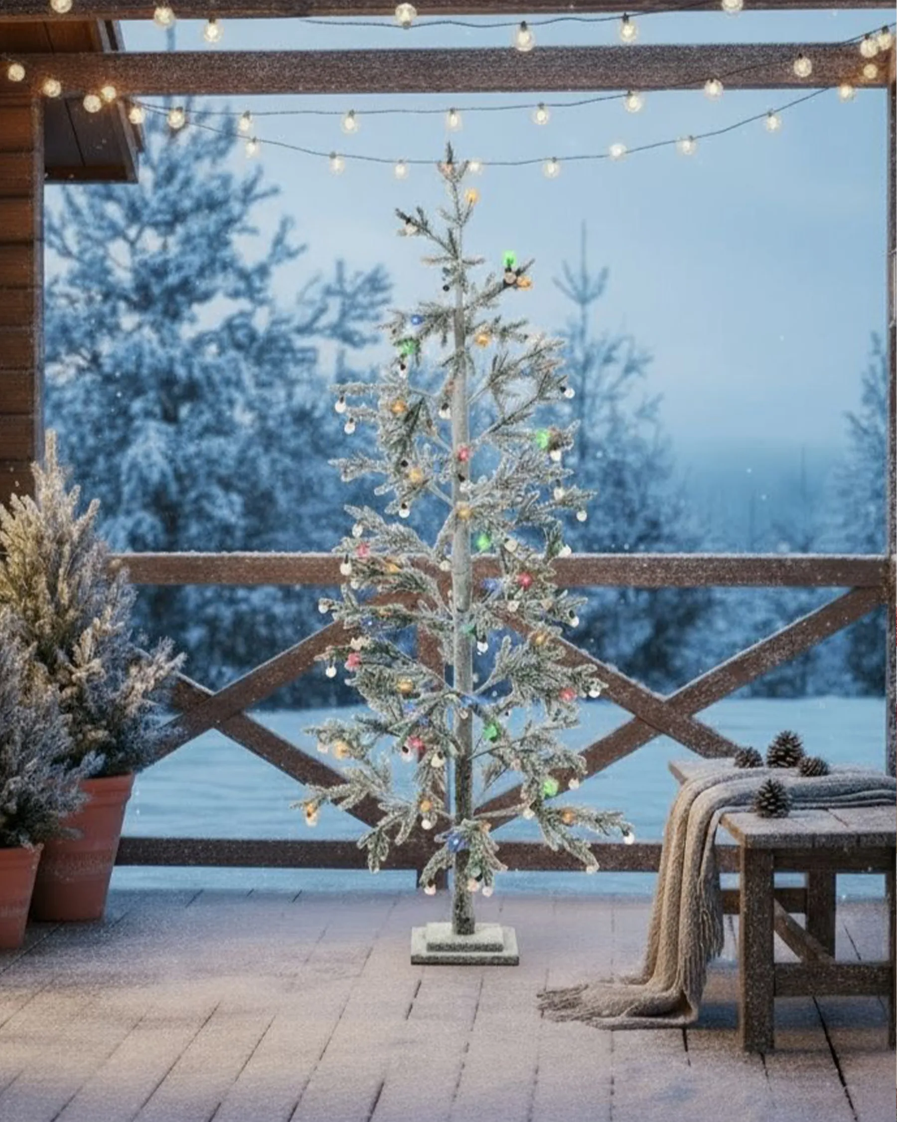 Ulkokoriste LED-valo TORSA 180 cm Puu Vihreä_1015400