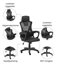 Kontorstol IGNIS Kunstskinn Svart_1074190