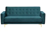 Bäddsoffa 3-sits ABERDEEN Sammet Blågrön_737988
