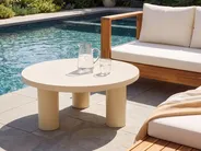Garden Coffee Table VIPITENO 80 cm 80 cm Metal Beige_1094884