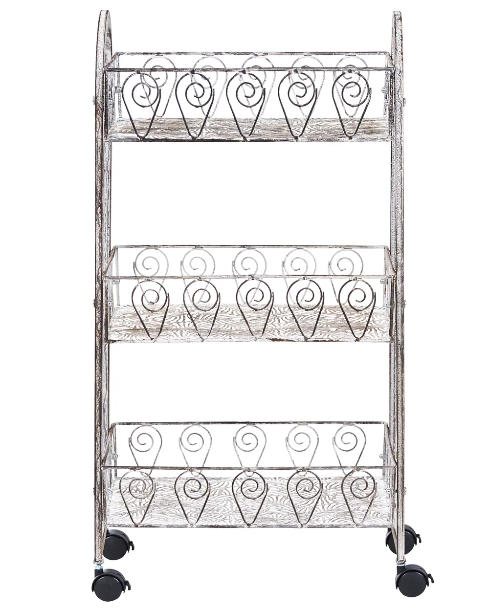 Storage Trolley VALPARAISO with Wheels Metal Grey_1062937