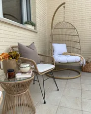 Hängstol med stativ ALLERA Konstrotting Beige_856349