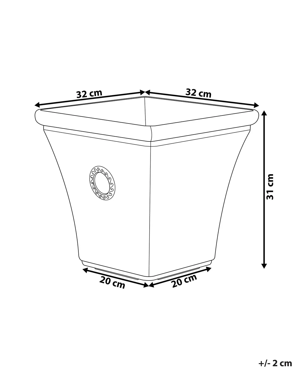 Plant Pot ELATEIA 32 cm White_760877