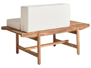 Garden Lounge Set with Table 2 Seater GIAVENO Acacia Wood Off-White_958674