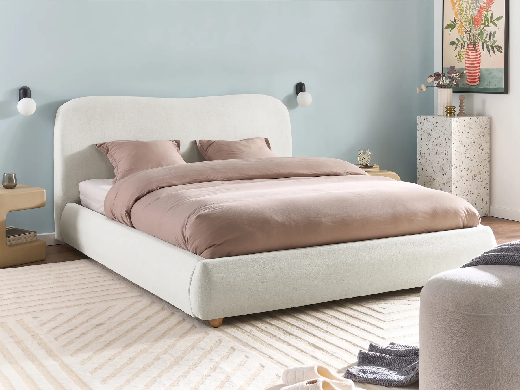 Säng med förvaring BLAGNAC Off-White 160 x 200 cm_1073206