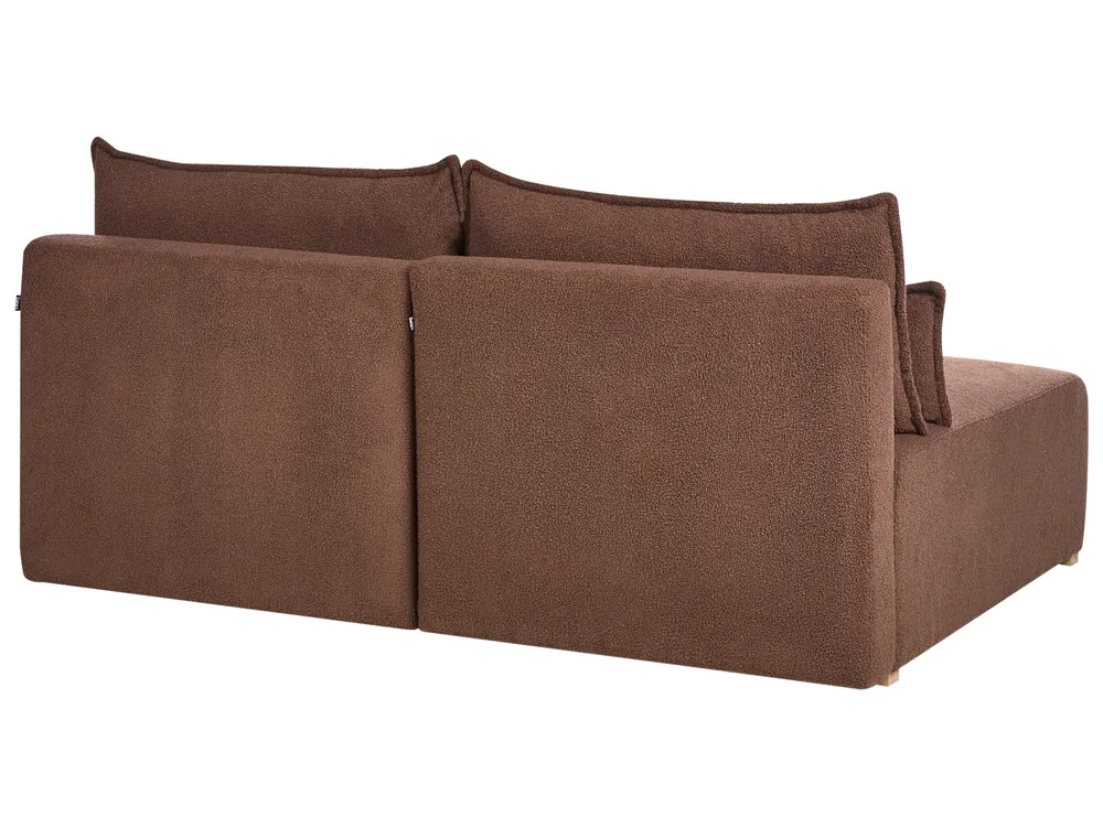 Modular Corner Sofa NERBO Boucle Brown Left Hand_1034473