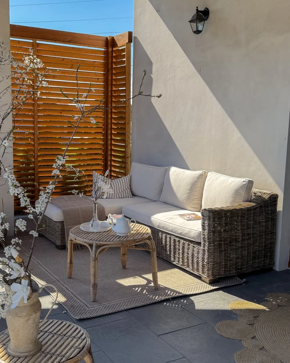 Garden Corner Sofa 3 Seater VALLETRI Rattan Grey Right Hand_1001030