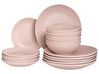 Set of 18 Dinnerware VIVANI Stoneware Pink