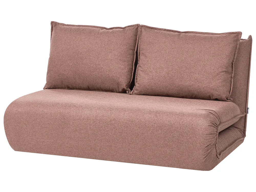 Sofa Bed 2 Seater ROROS Faux Linen Brown_1038954