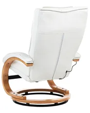 Massage Chair MAJESTIC with Footstool Faux Leather White_749436