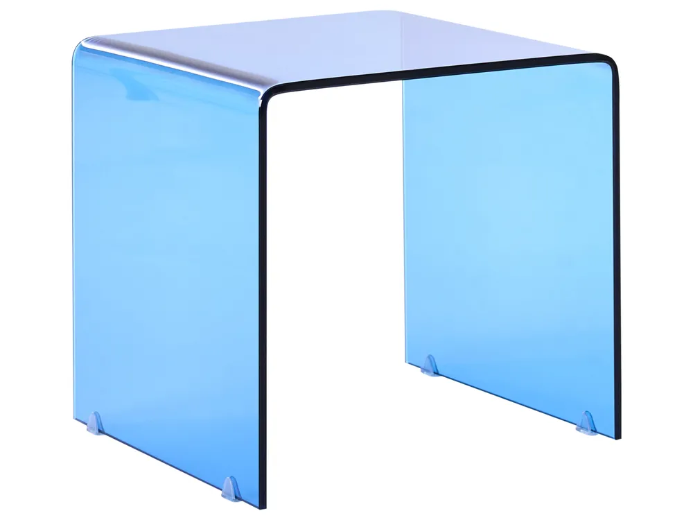 Set of 2 Side Tables KENDALL Tempered Glass Blue_1017385