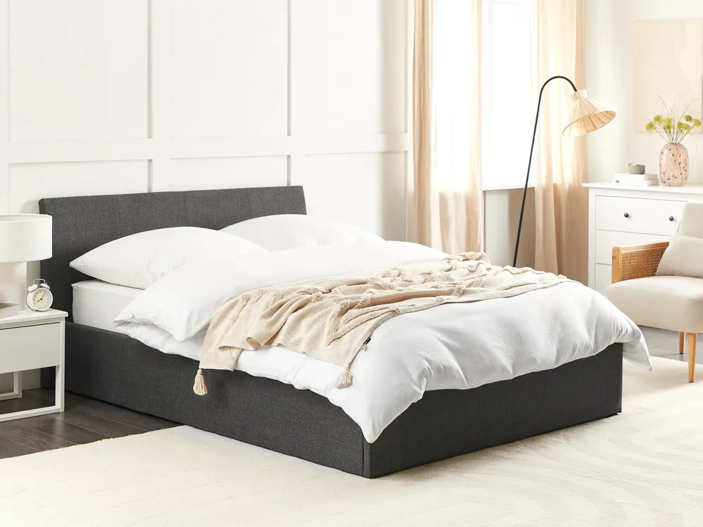 Ottoman Bed ORBEY Fabric Grey 140 x 200 cm (EU Double)