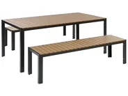 Garden Dining Set with Benches 6 Seater NARDO Brown/ Black_862914