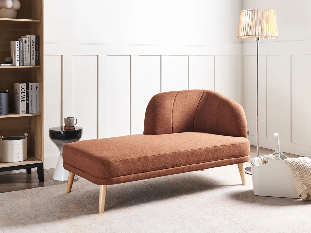 Right-Hand Chaise Longue TANLAY Fabric Golden Brown