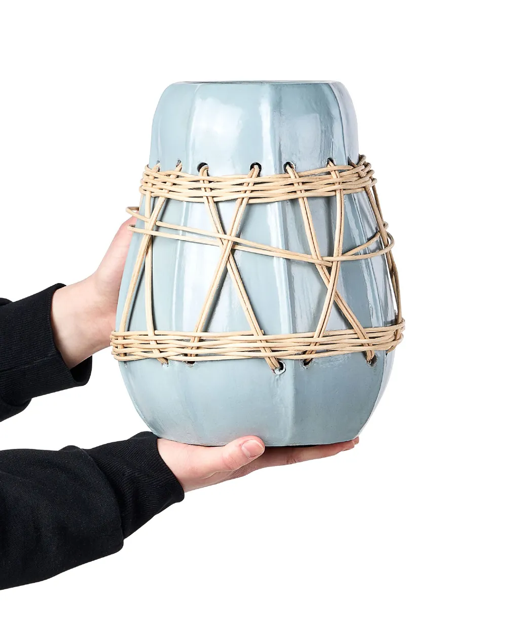 Decorative Vase KAMERING 27 cm Ceramic Blue_849884