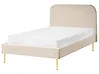 Sänky Sametti FLAYAT 120 x 200 cm Vaaleanbeige