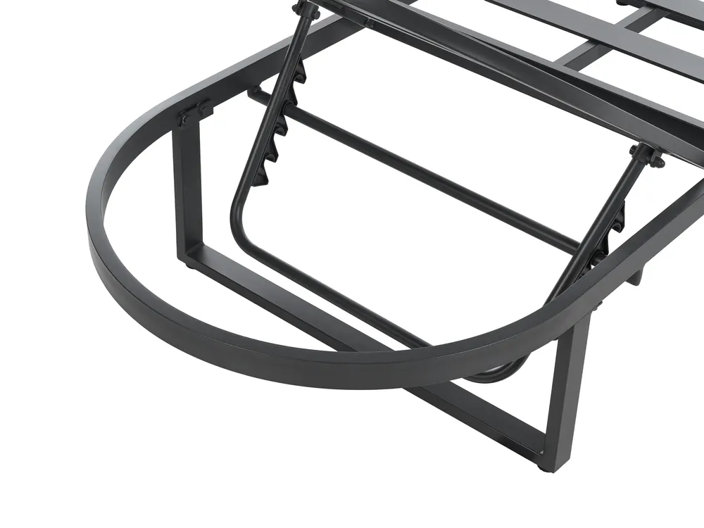 Sun Lounger with Cushion RONCOLO Metal Grey_1116690