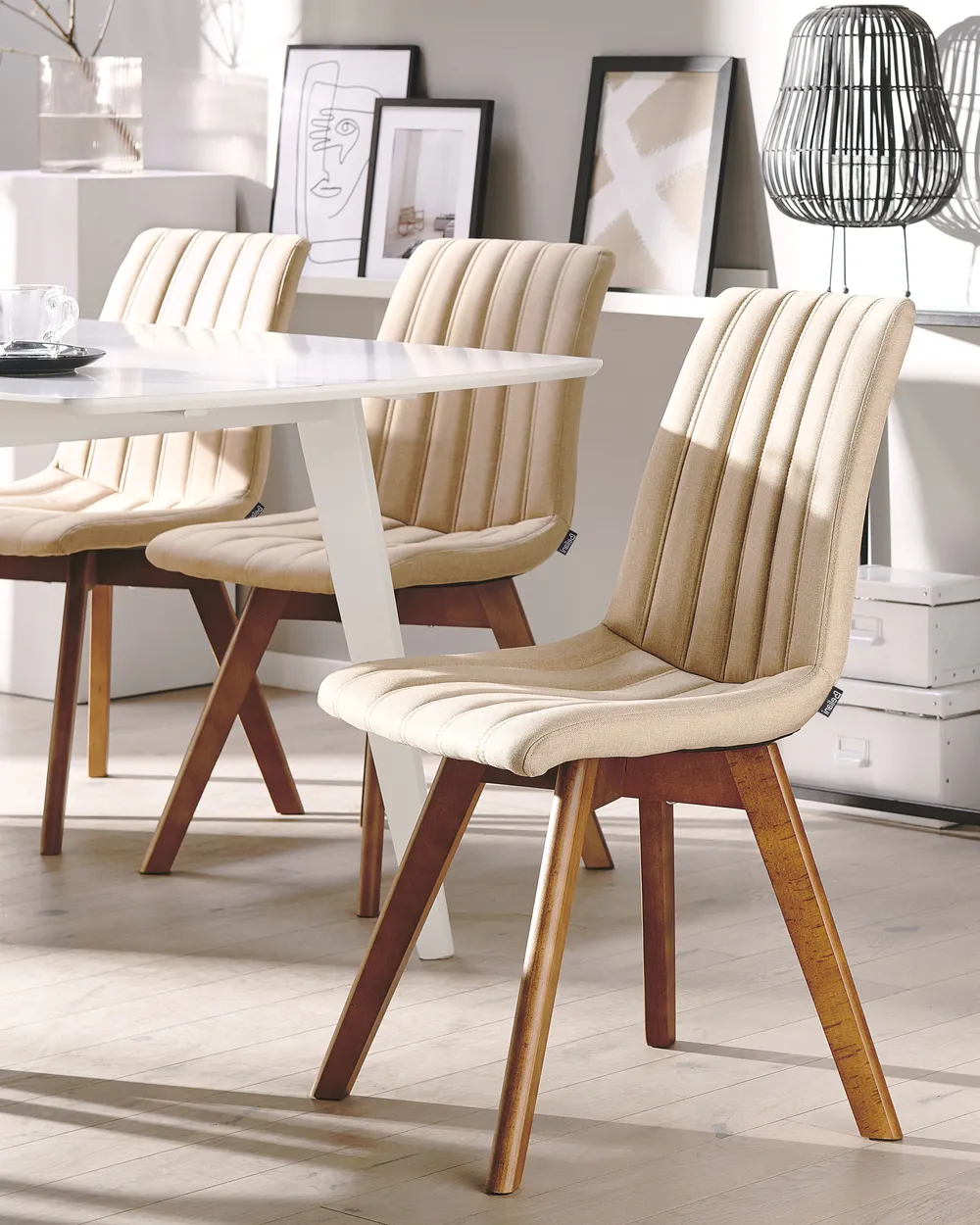 Set of 2 Dining Chairs CALGARY Sand Beige_1032862