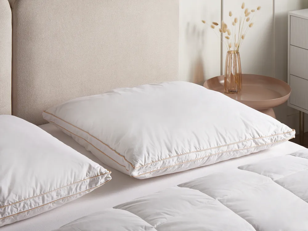 3-Chamber Bed Pillow ETNA High 80 x 80 cm Duck Feathers and Down White
