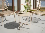 Bistro Table OVARO 50 cm 50 cm Metal Beige_1026851