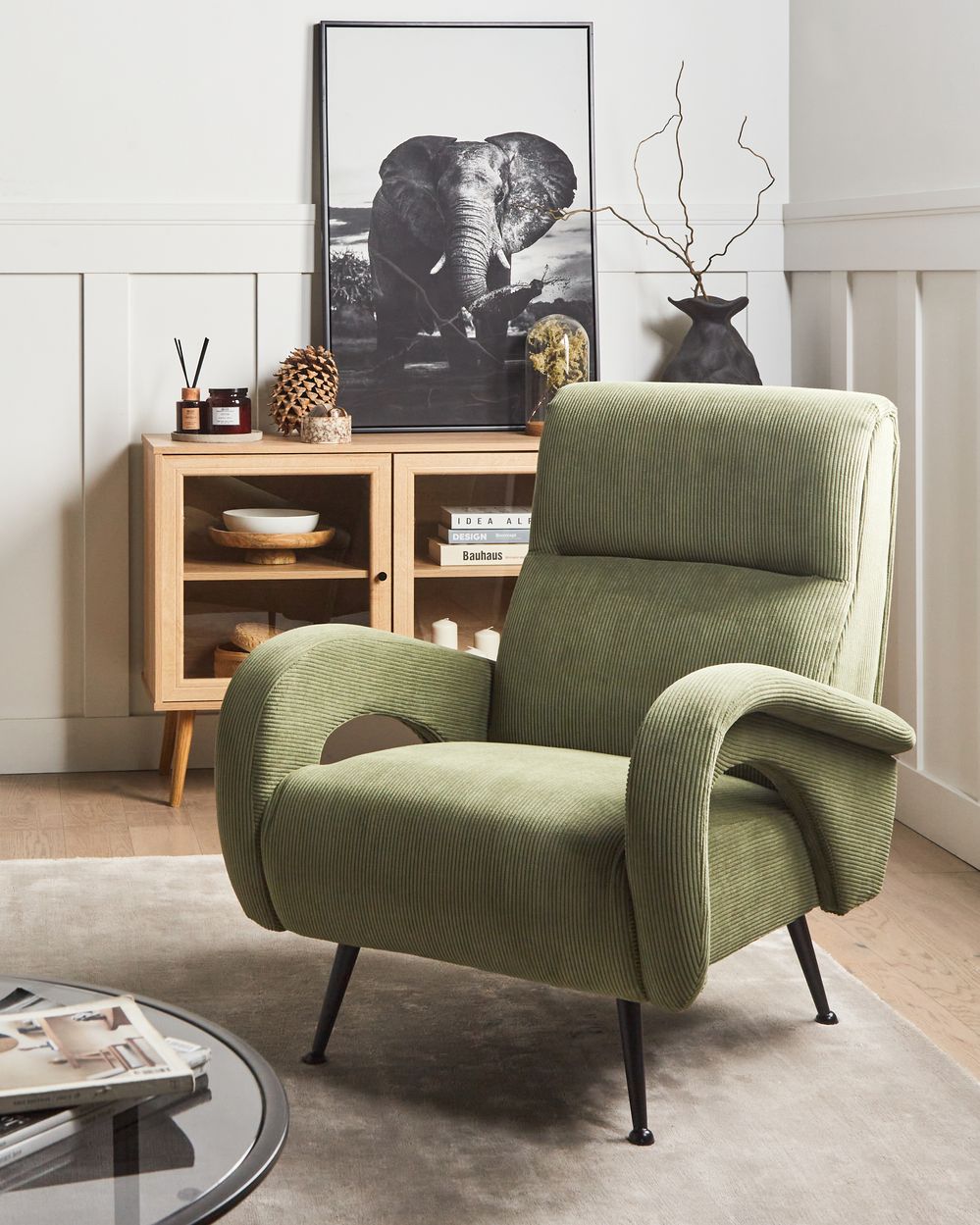 Armchair SVALOV Corduroy Green