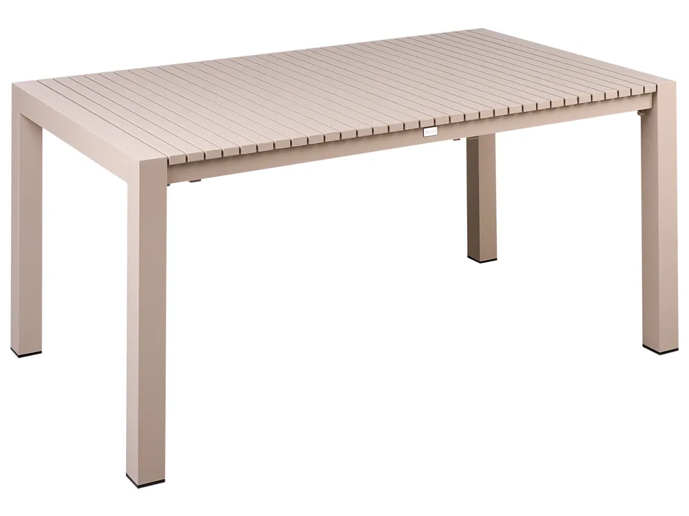 Utdragbart trädgårdsmatbord ARDESIO 160/220 cm 90 cm Metall Sandbeige_1064683