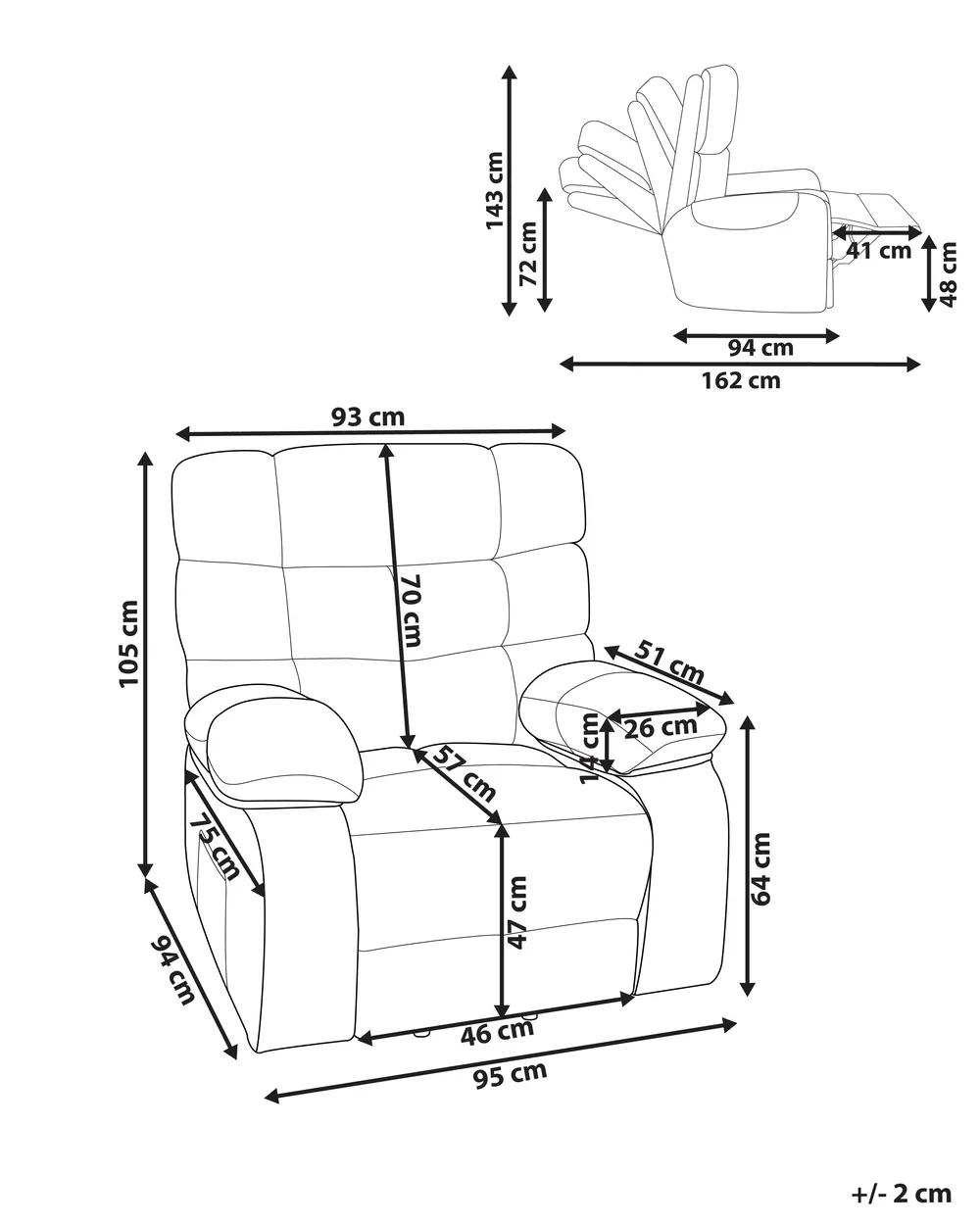 Elektrisk reclinerfåtölj ARES Inklusive fotstöd Beige_938714