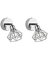 Set of 2 Spotlight Lamps ERMA Adjustable Metal Silver