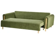 Sofa Bed 3 Seater KVAM with Storage Fabric Green_1021793