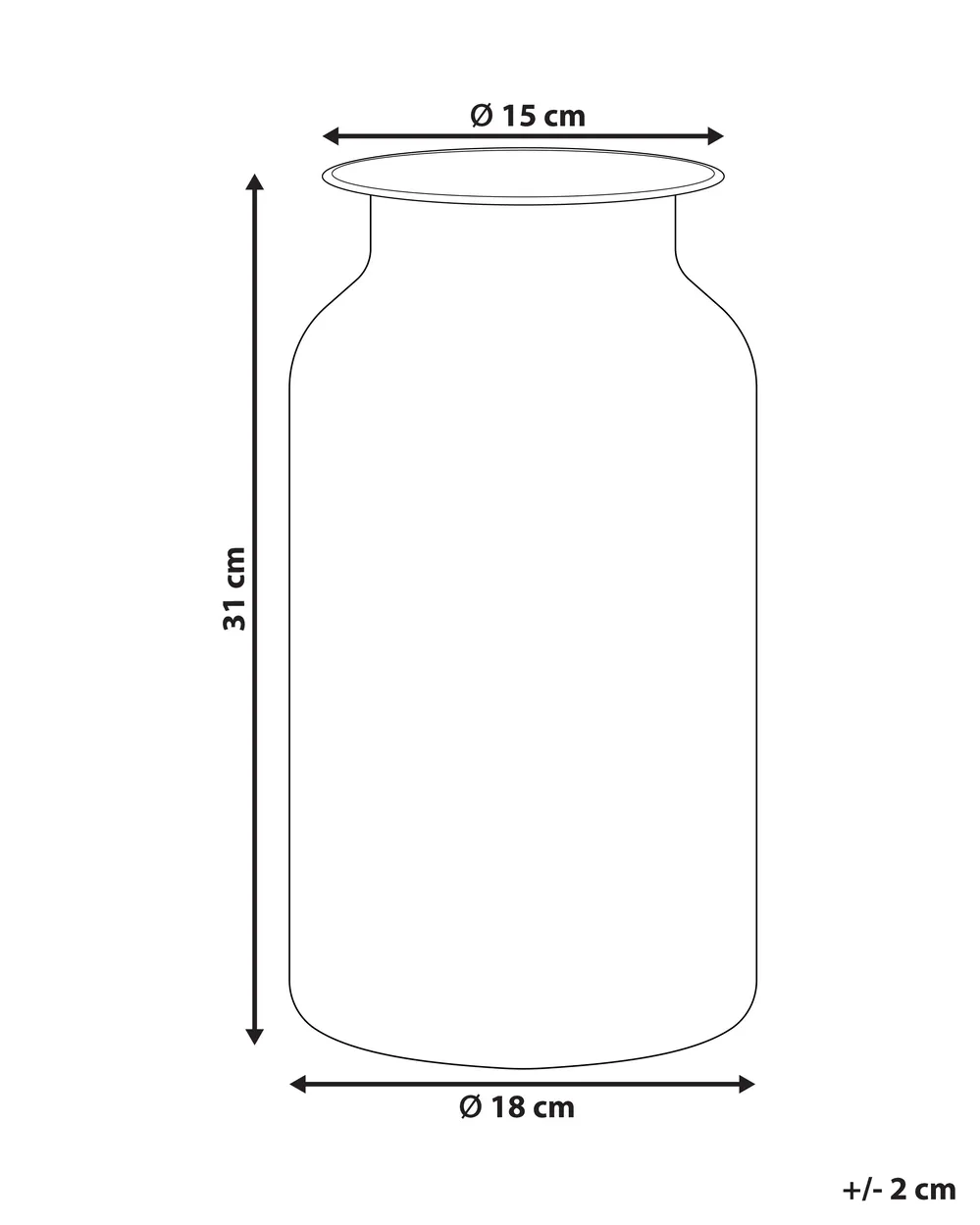 Flower Vase BHATURE 30 cm Glass Multicolour_830426