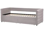 Dagbädd med förvaring MARRAY Sammet Ljusgrå 90 x 200 cm_1069216