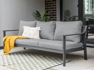Garden Sofa 3 Seater KIATO Metal Dark Grey_934620