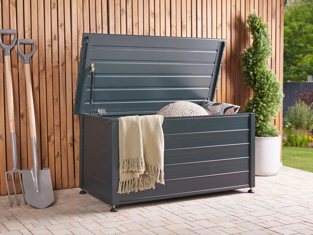 Storage Box CAMPALTO 123 cm 60 cm Metal Dark Grey