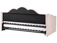 Sänky lisävuoteella Sametti LORETTE 90 x 200 cm Pastellipinkki_1080964