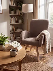 Armchair BJARN Boucle Brown_1178992