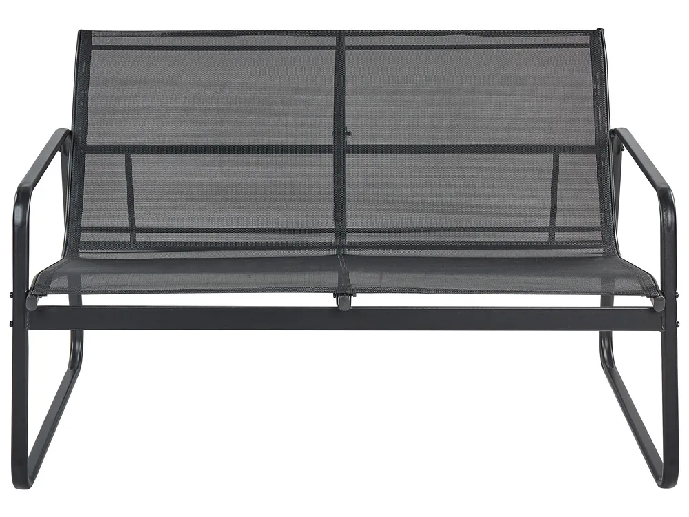 Garden Lounge Set with Table 4 Seater BARREA Metal Black_921822