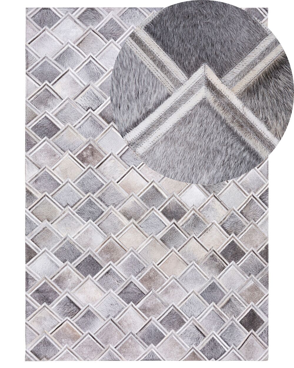 Rug AGACLI Grey 140 x 200 cm Leather