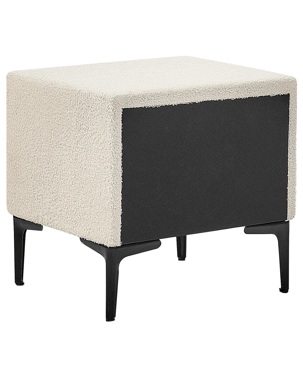 Sängbord med 2 förvaringslådor SEZANNE Bouclé Off-White_939347