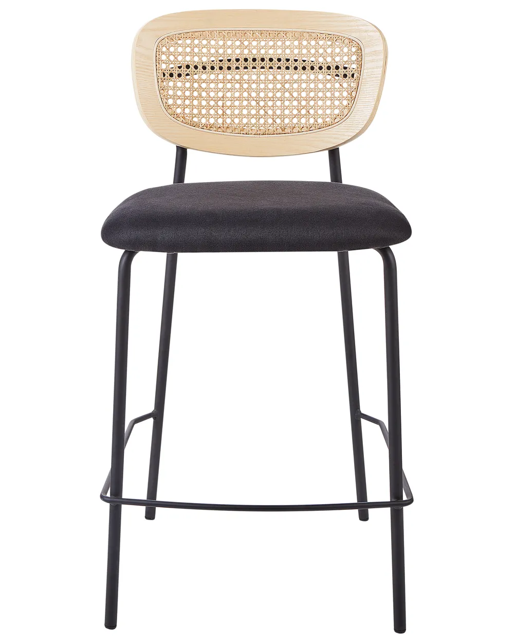 Set of 2 Bar Chairs MAYETTA Rattan Black_931914